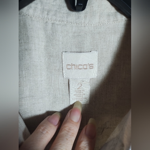 Chicos Linen Tunic Top Lagenlook Minimalist Boho Long Tunic - Picture 6 of 16